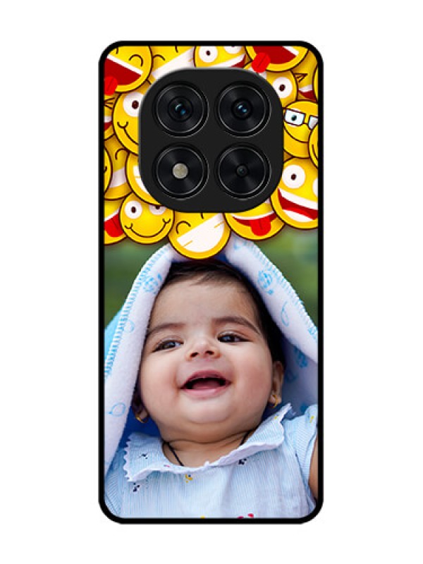 Custom Redmi Note 14 Pro 5G Custom Glass Phone CaseWith Smiley Emoji Design