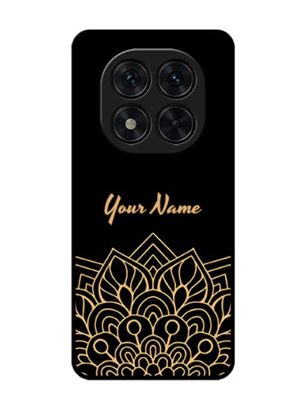 Custom Redmi Note 14 Pro 5G Custom Glass Phone CaseGolden Mandala Design