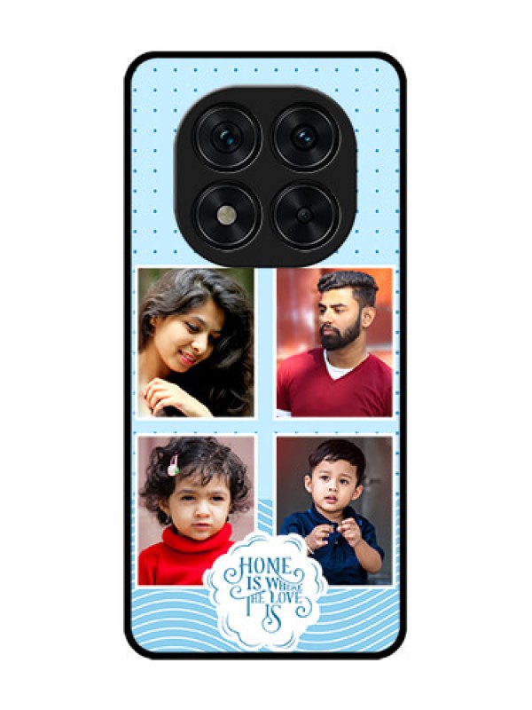 Custom Redmi Note 14 Pro 5G Custom Glass Phone CaseCute Love Quote With 4 Pic Upload Design