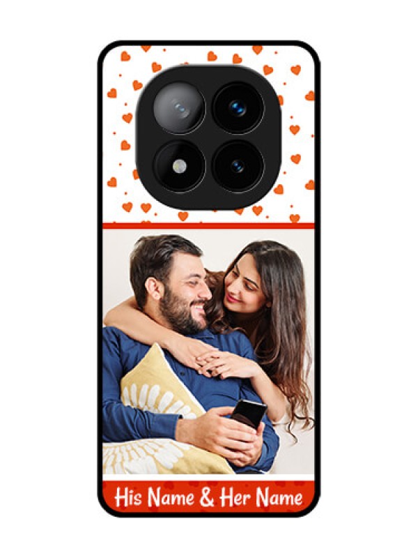 Custom Redmi Note 14 Pro Plus 5G Custom Glass Phone CaseOrange Love Symbol Design