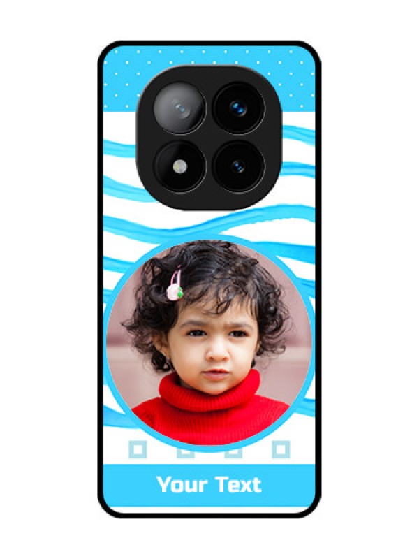 Custom Redmi Note 14 Pro Plus 5G Custom Glass Phone CaseSimple Blue Case Design