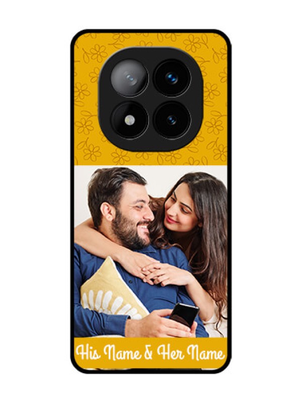 Custom Redmi Note 14 Pro Plus 5G Custom Glass Phone CaseYellow Floral Design