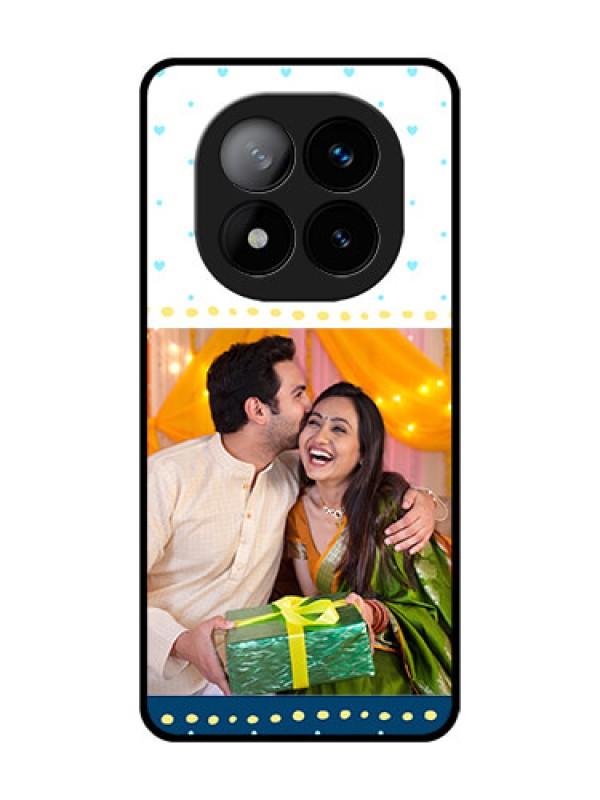 Custom Redmi Note 14 Pro Plus 5G Custom Glass Phone CaseWhite And Blue Abstract Design