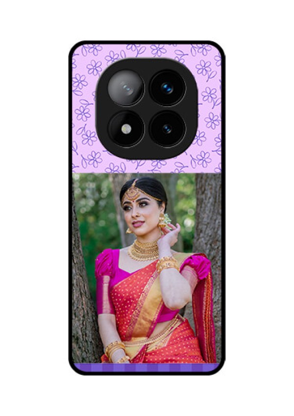 Redmi Note 14 Pro Plus 5G Custom Glass Phone CasePurple Floral Design
