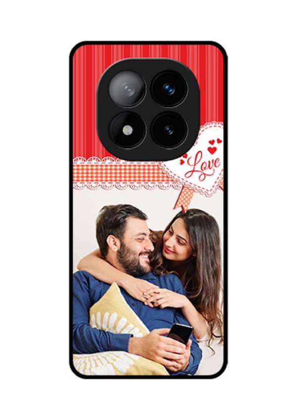 Redmi Note 14 Pro Plus 5G Custom Glass Phone CaseRed Love Pattern Design