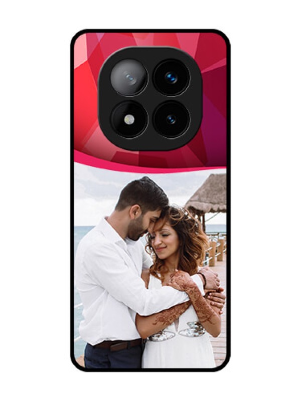 Custom Redmi Note 14 Pro Plus 5G Custom Glass Phone CaseRed Abstract Design