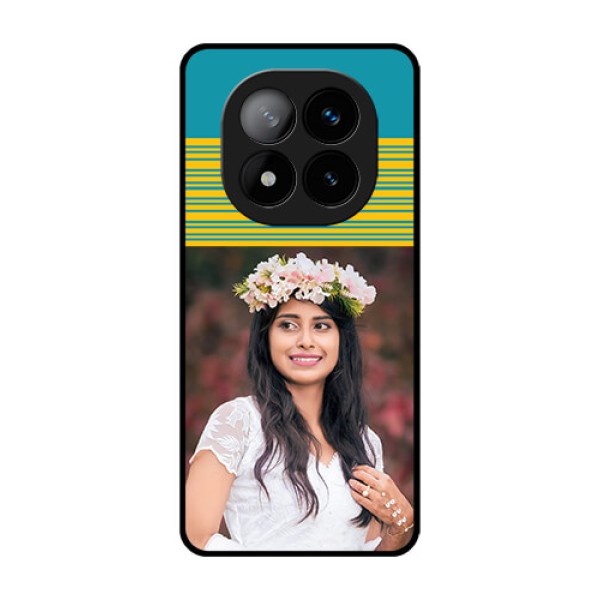 Redmi Note 14 Pro Plus 5G Custom Glass Phone CaseYellow and Blue Design