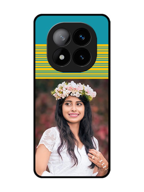 Custom Redmi Note 14 Pro Plus 5G Custom Glass Phone CaseYellow and Blue Design