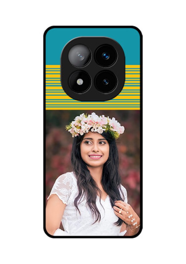 Redmi Note 14 Pro Plus 5G Custom Glass Phone CaseYellow and Blue Design