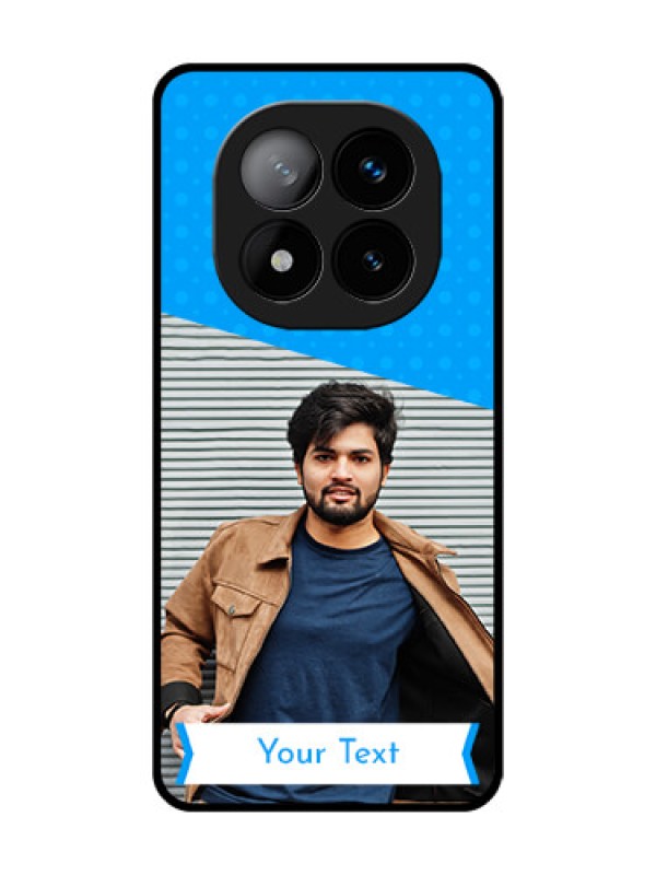 Custom Redmi Note 14 Pro Plus 5G Custom Glass Phone CaseSimple Blue Color Design