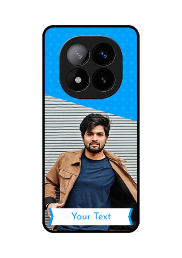 Redmi Note 14 Pro Plus 5G Custom Glass Phone CaseSimple Blue Color Design