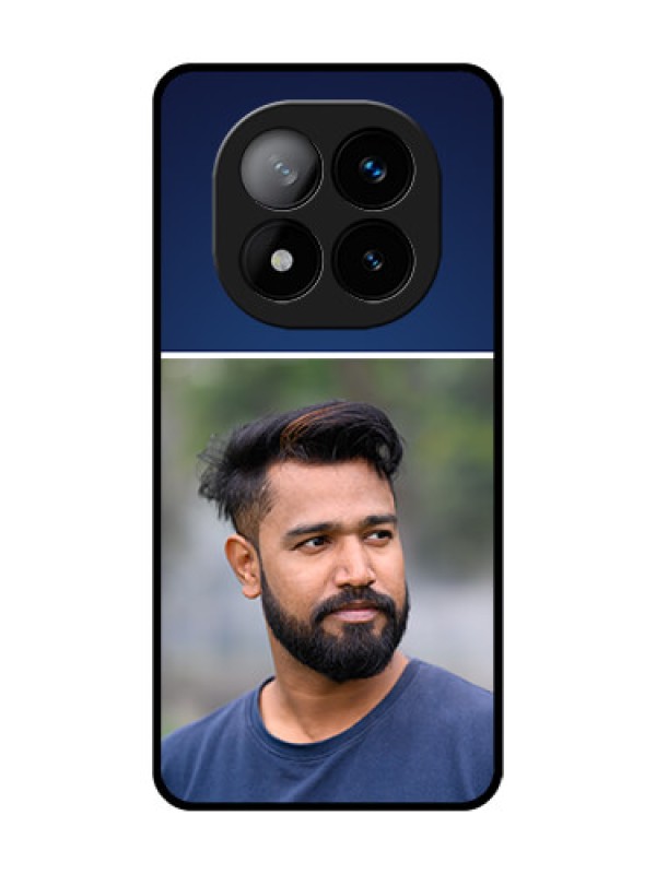 Custom Redmi Note 14 Pro Plus 5G Custom Glass Phone CaseSimple Royal Blue Design