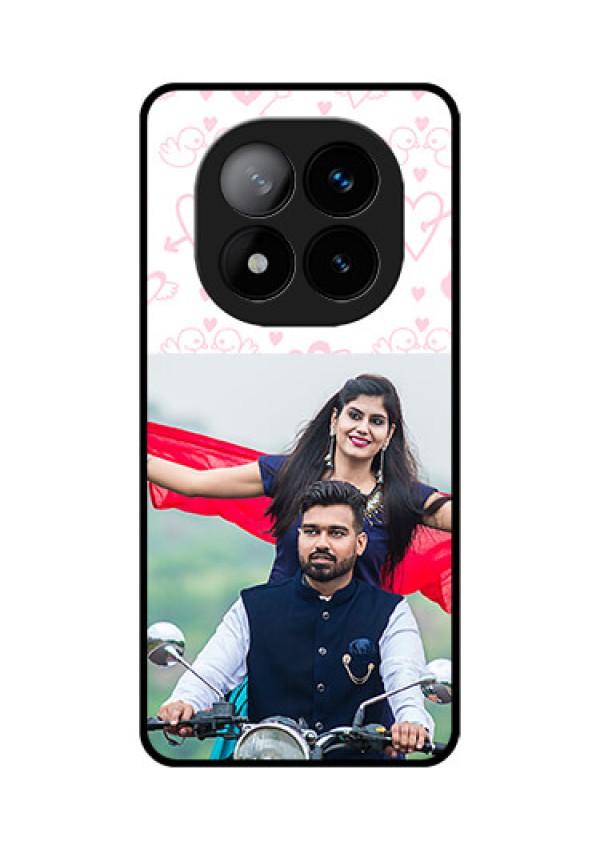 Redmi Note 14 Pro Plus 5G Custom Glass Phone CasePink Flying Heart Design