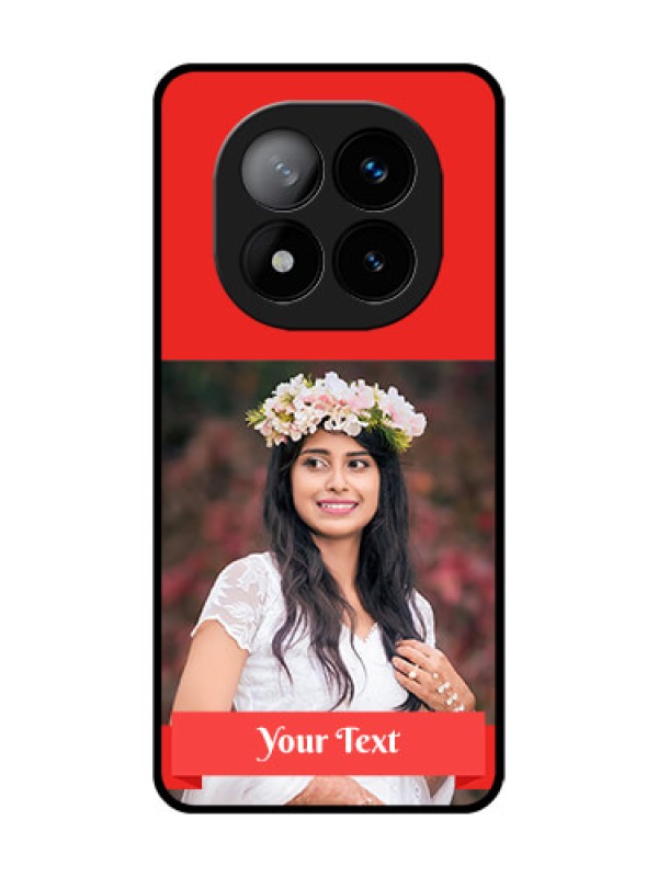 Custom Redmi Note 14 Pro Plus 5G Custom Glass Phone CaseSimple Red Color Design