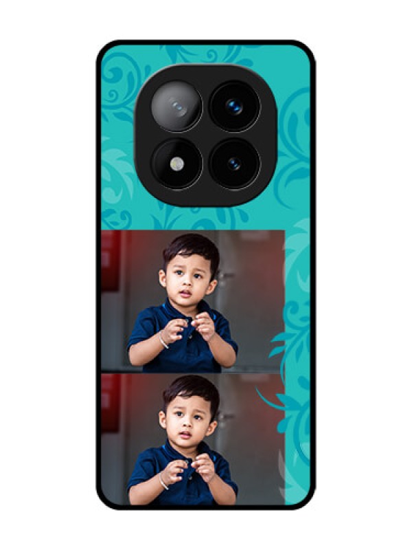 Custom Redmi Note 14 Pro Plus 5G Custom Glass Phone CaseWith Photo And Green Floral Design