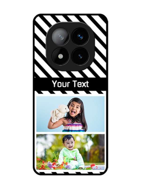 Custom Redmi Note 14 Pro Plus 5G Custom Glass Phone CaseBlack And White Stripes Design