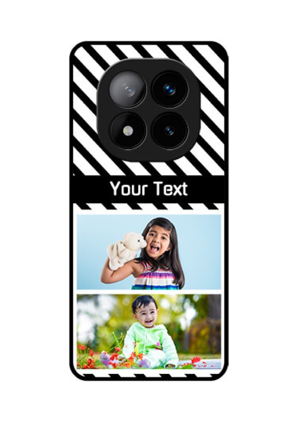 Redmi Note 14 Pro Plus 5G Custom Glass Phone CaseBlack And White Stripes Design