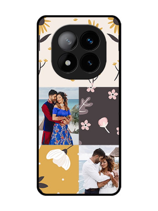 Custom Redmi Note 14 Pro Plus 5G Custom Glass Phone Case3 Images With Floral Design