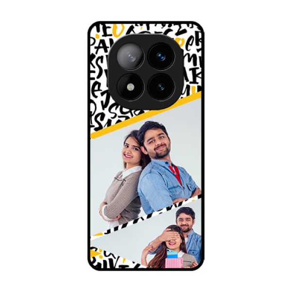Redmi Note 14 Pro Plus 5G Custom Glass Phone CaseLetters Pattern Design