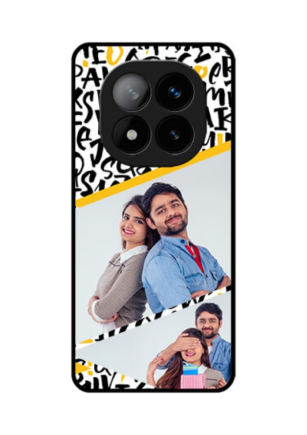 Redmi Note 14 Pro Plus 5G Custom Glass Phone CaseLetters Pattern Design