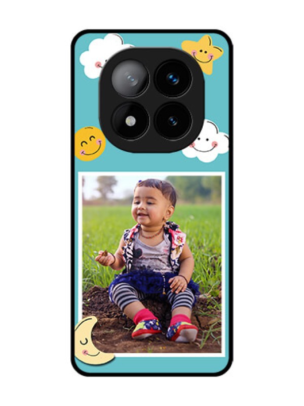 Custom Redmi Note 14 Pro Plus 5G Custom Glass Phone CaseSmiley Kids Stars Design