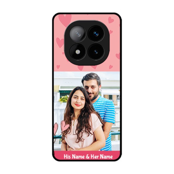 Redmi Note 14 Pro Plus 5G Custom Glass Phone CaseLove Design Peach Color Redmi Note 14 Pro Plus 5G Custom Glass Phone CaseLove Design Peach Color