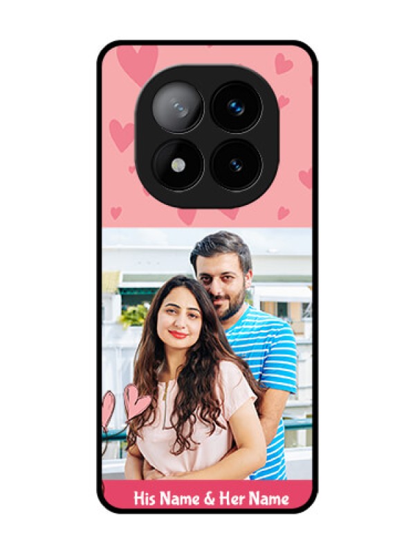 Custom Redmi Note 14 Pro Plus 5G Custom Glass Phone CaseLove Design Peach Color