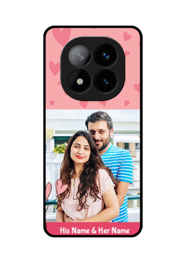 Redmi Note 14 Pro Plus 5G Custom Glass Phone CaseLove Design Peach Color