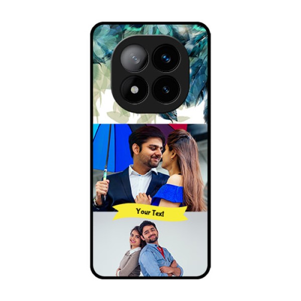 Redmi Note 14 Pro Plus 5G Custom Glass Phone CaseImage With Boho Peacock Feather Design