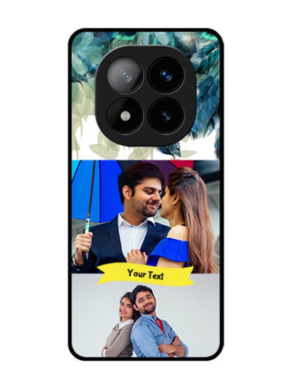 Custom Redmi Note 14 Pro Plus 5G Custom Glass Phone CaseImage With Boho Peacock Feather Design