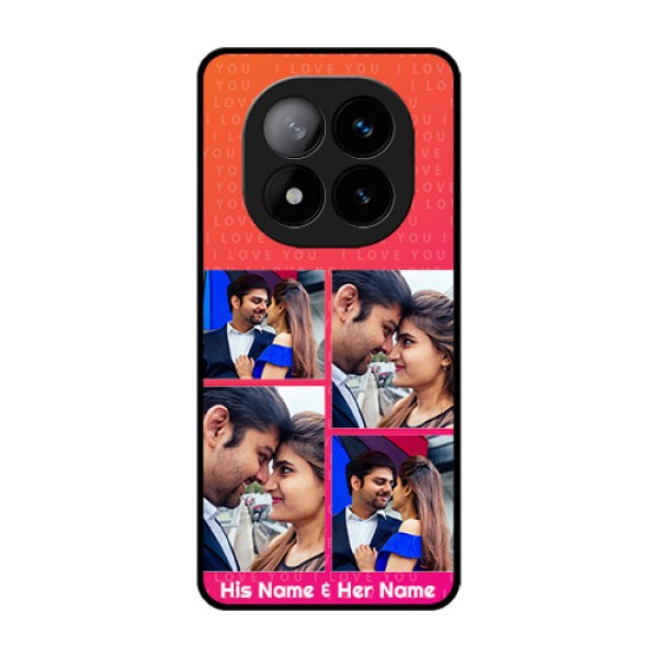 Redmi Note 14 Pro Plus 5G Custom Glass Phone CaseI Love You Pink Design