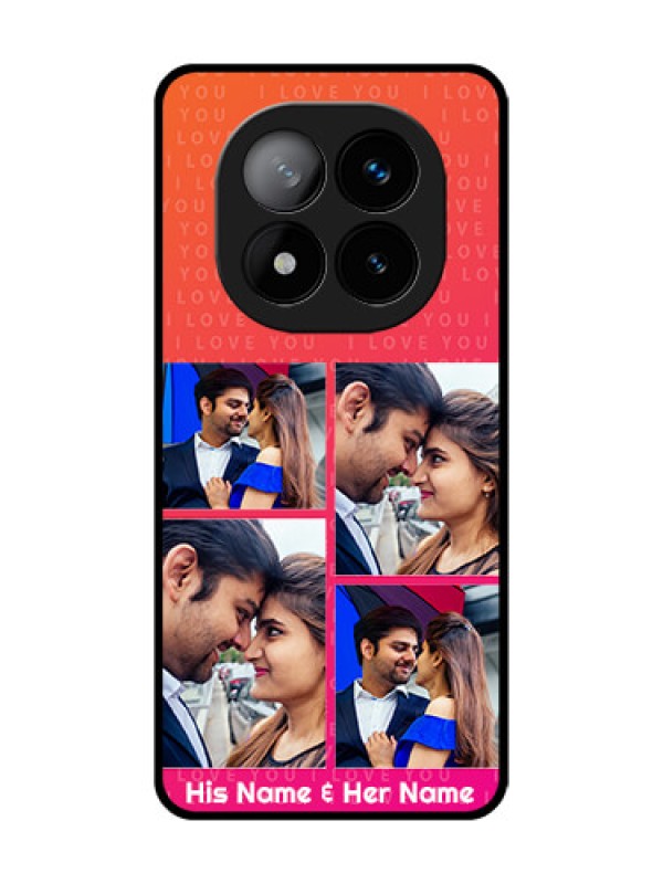 Custom Redmi Note 14 Pro Plus 5G Custom Glass Phone CaseI Love You Pink Design