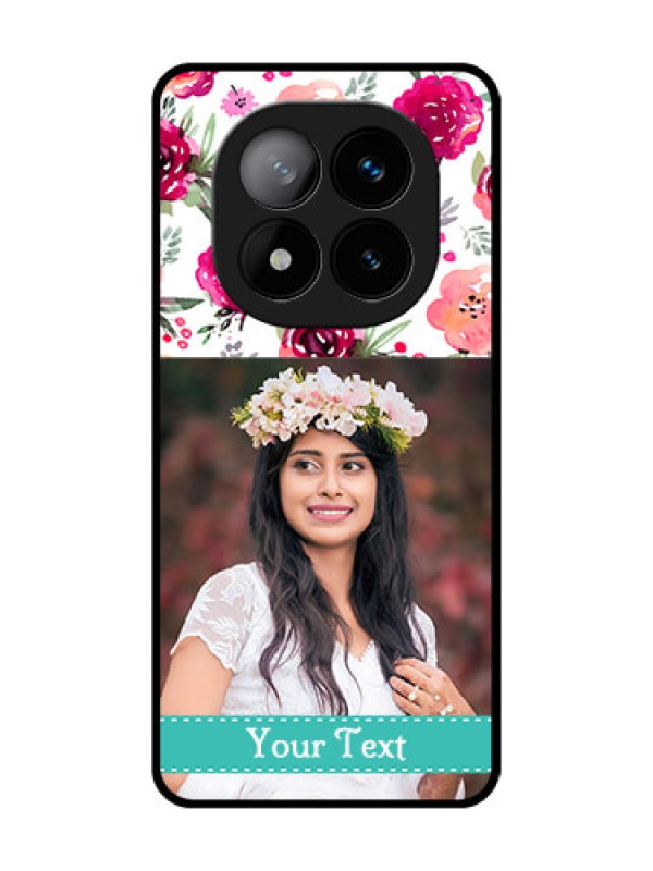 Custom Redmi Note 14 Pro Plus 5G Custom Glass Phone CaseWater Colors Floral Design