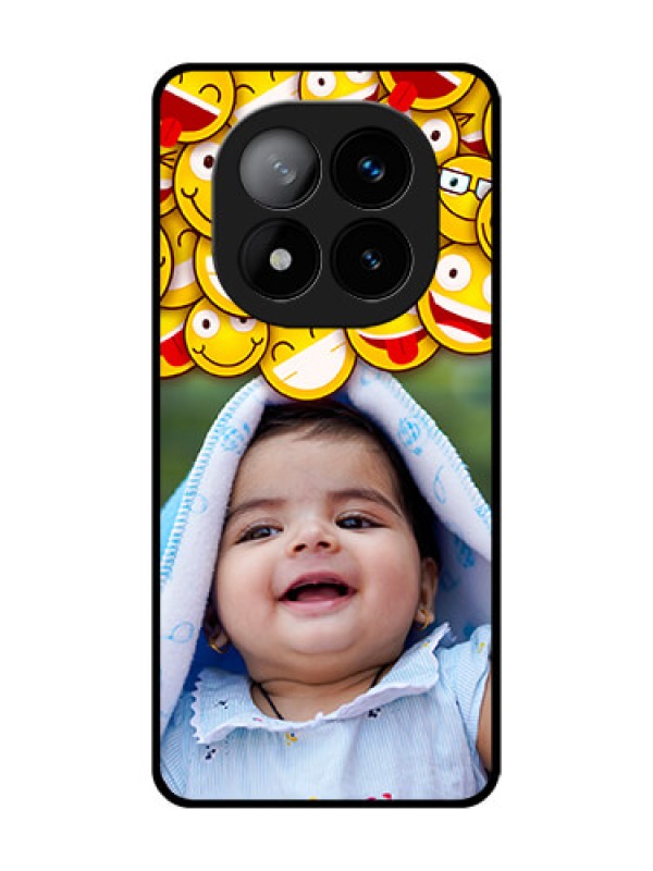 Custom Redmi Note 14 Pro Plus 5G Custom Glass Phone CaseWith Smiley Emoji Design