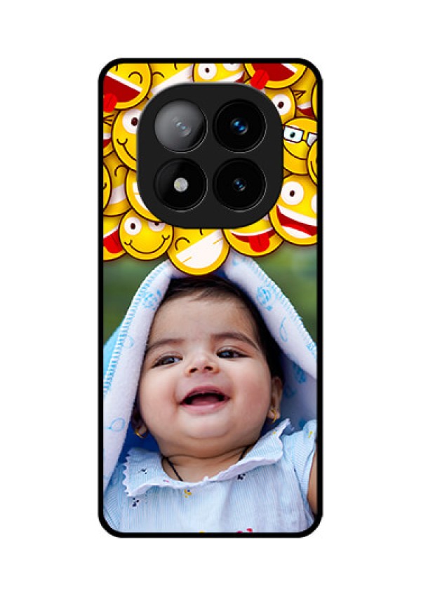 Redmi Note 14 Pro Plus 5G Custom Glass Phone CaseWith Smiley Emoji Design