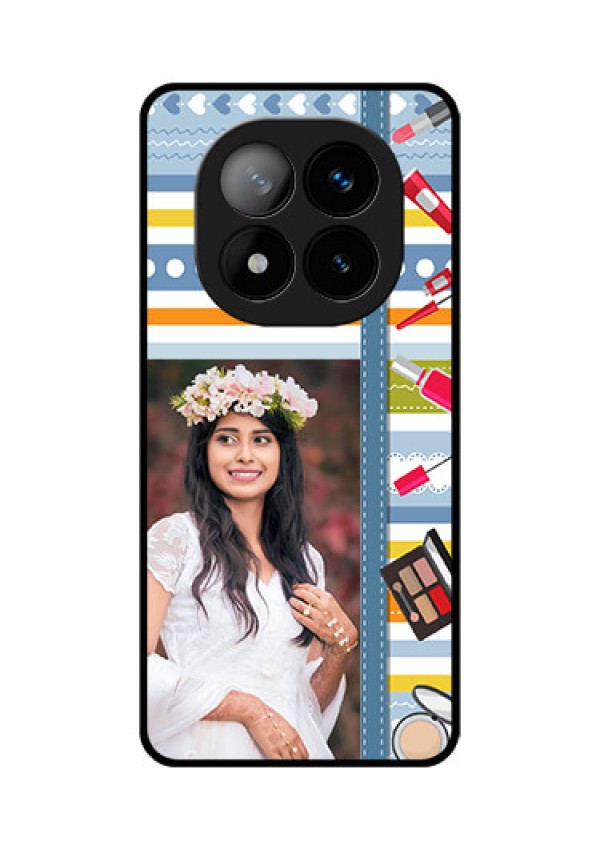 Redmi Note 14 Pro Plus 5G Custom Glass Phone CaseMakeup Icons Design