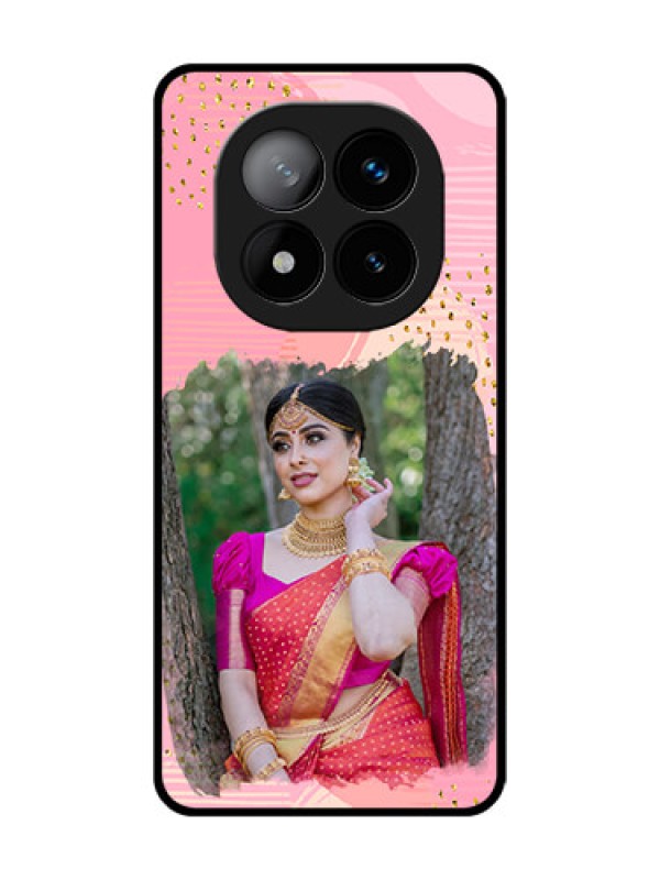 Custom Redmi Note 14 Pro Plus 5G Custom Glass Phone CaseGold Glitter Splash Design