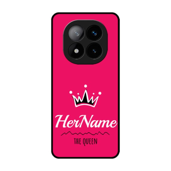 Redmi Note 14 Pro Plus 5G Custom Glass Phone CaseQueen With Name Design Redmi Note 14 Pro Plus 5G Custom Glass Phone CaseQueen With Name Design