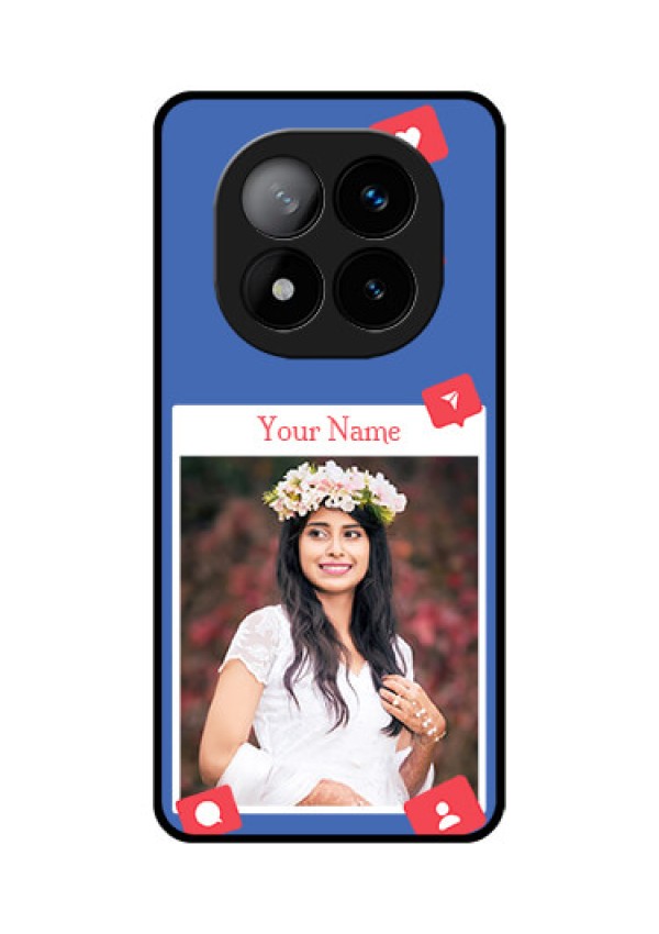 Redmi Note 14 Pro Plus 5G Custom Glass Phone CaseLike Share And Comment Design