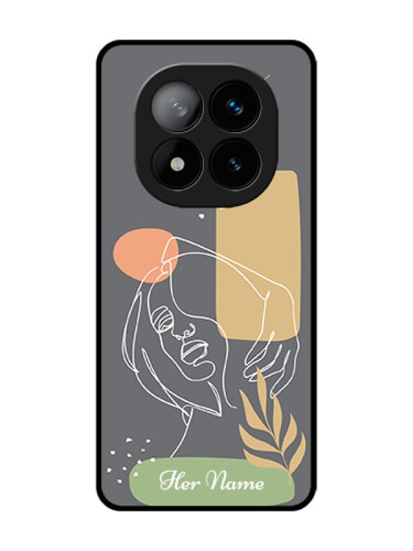 Custom Redmi Note 14 Pro Plus 5G Custom Glass Phone CaseGazing Woman Line Art Design