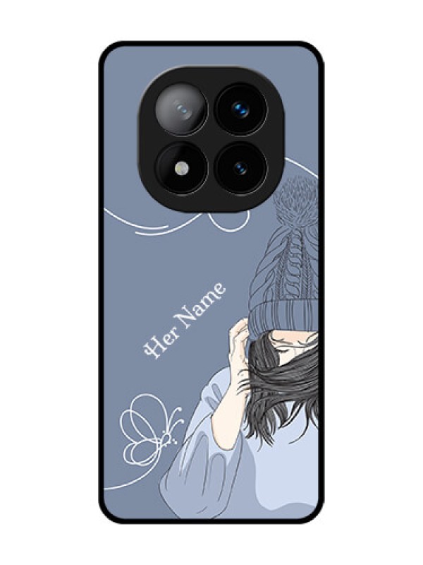Custom Redmi Note 14 Pro Plus 5G Custom Glass Phone CaseGirl In Winter Outfit Design