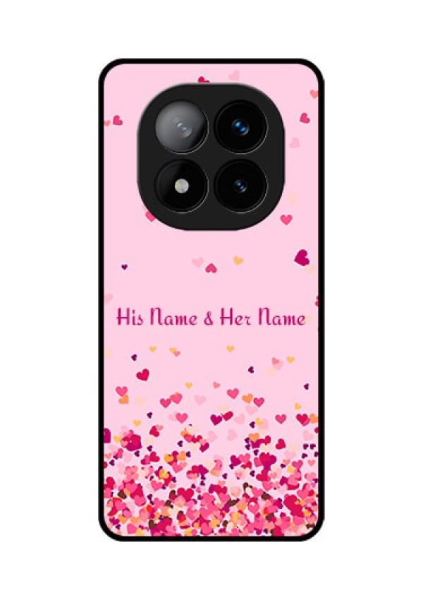 Redmi Note 14 Pro Plus 5G Custom Glass Phone CaseFloating Hearts Design