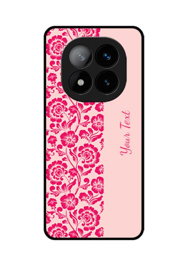 Redmi Note 14 Pro Plus 5G Custom Glass Phone CaseAttractive Floral Pattern Design