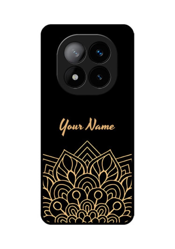 Redmi Note 14 Pro Plus 5G Custom Glass Phone CaseGolden Mandala Design