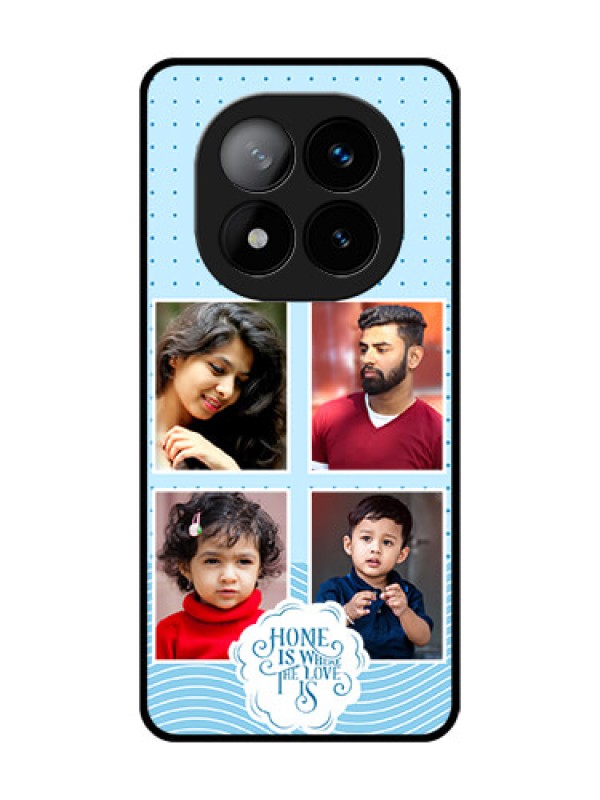 Custom Redmi Note 14 Pro Plus 5G Custom Glass Phone CaseCute Love Quote With 4 Pic Upload Design