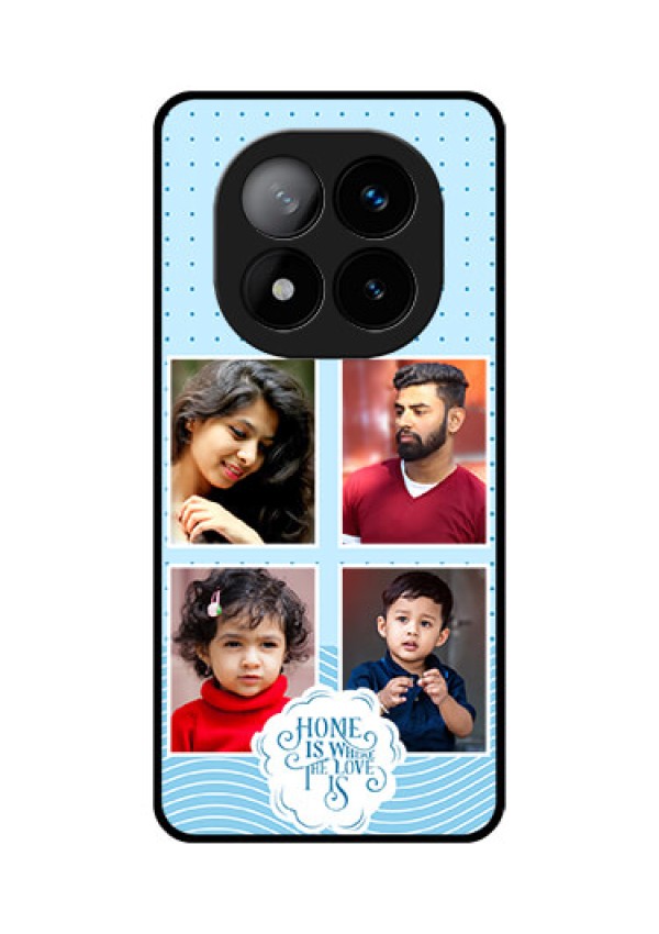 Redmi Note 14 Pro Plus 5G Custom Glass Phone CaseCute Love Quote With 4 Pic Upload Design