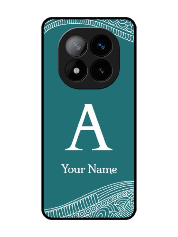 Custom Redmi Note 14 Pro Plus 5G Custom Glass Phone CaseLine Art Pattern With Custom Name Design