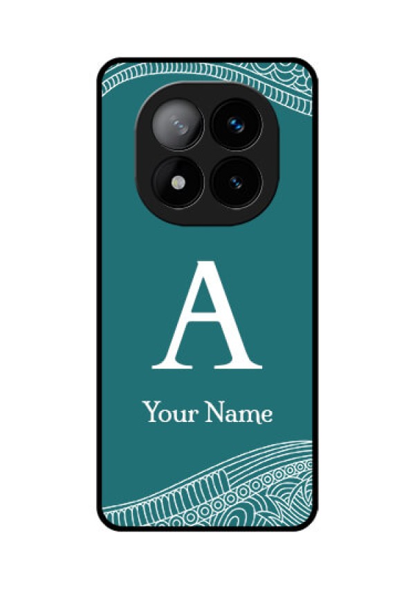 Redmi Note 14 Pro Plus 5G Custom Glass Phone CaseLine Art Pattern With Custom Name Design