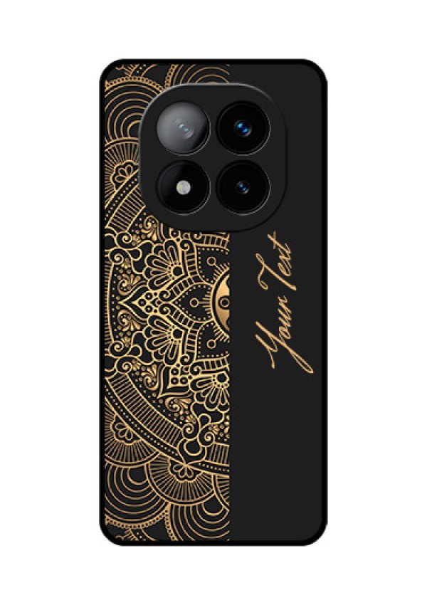Redmi Note 14 Pro Plus 5G Custom Glass Phone CaseMandala Art With Custom Text Design
