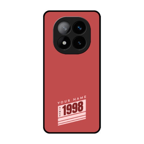 Redmi Note 14 Pro Plus 5G Custom Glass Phone CaseRed Custom Year Of Birth Design